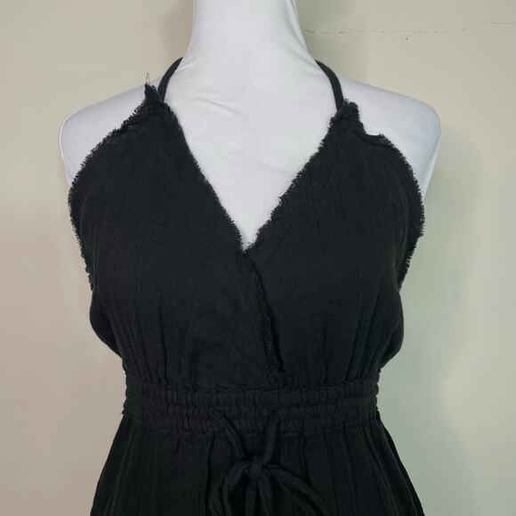 Elan Raw Edge Halter Gauze Cotton Cover-Up Dress Size L - Picture 3 of 12